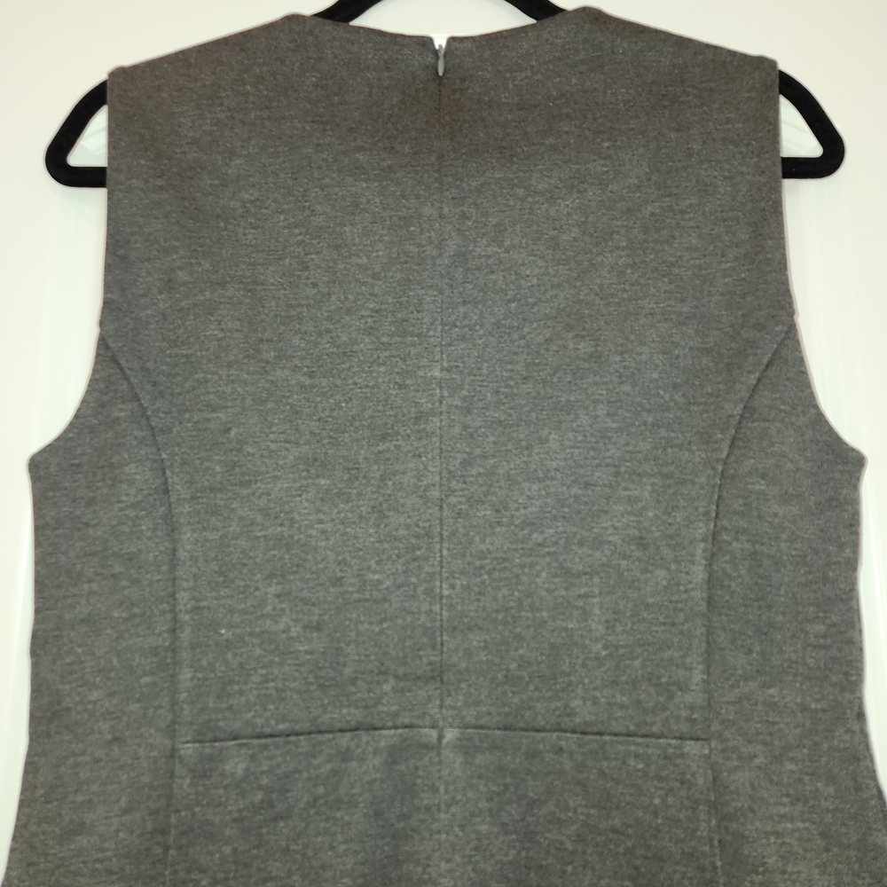NWT Quince Ultra Stretch Ponte Sleeveless Dress Charcoal Size L Gray Jumper Zip - Picture 7 of 14
